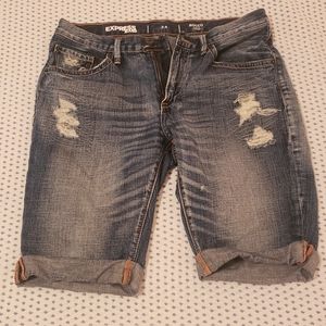 Express Rocco Distressd Jean Shorts